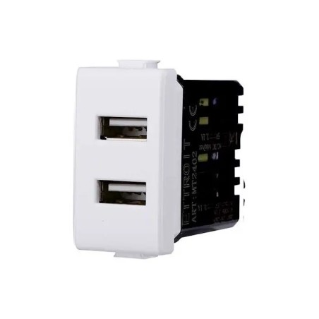 Presa Caricatore Doppia Usb Type-a 5vdc 2.1a Bticino Matix Compatibile Bianco