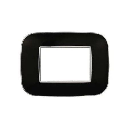 Placca 3 Moduli Bticino Axolute Compatibile Plastica Nero Serie Moon