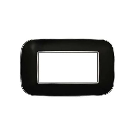 Placca 4 Moduli Bticino Axolute Compatibile Plastica Nero Serie Moon