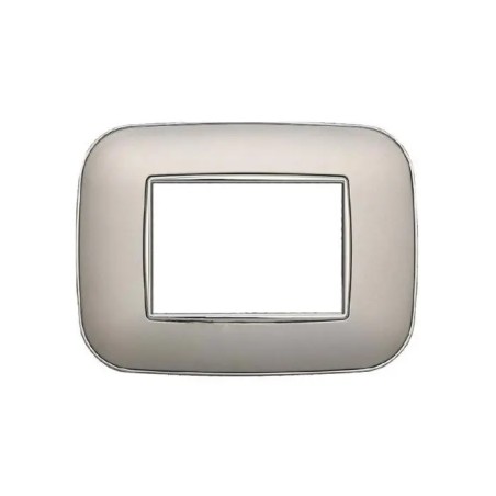 Placca 3 Moduli Bticino Axolute Compatibile Plastica Argento Serie Moon