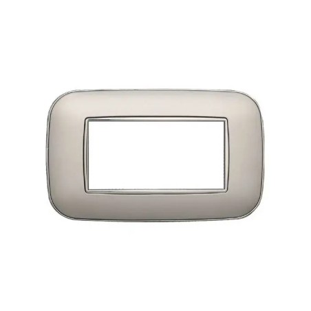 Placca 4 Moduli Bticino Axolute Compatibile Plastica Argento Serie Moon