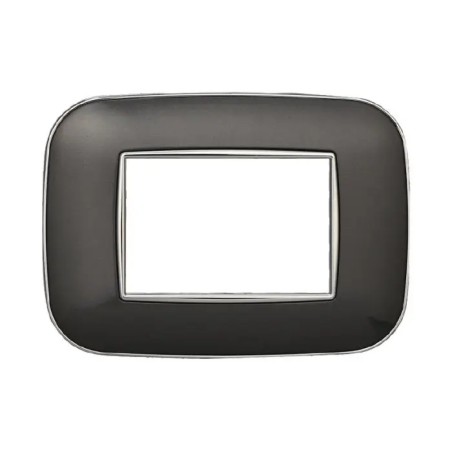 Placca 3 Moduli Bticino Axolute Compatibile Plastica Acciaio Scuro Serie Moon