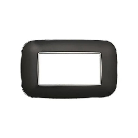 Placca 4 Moduli Bticino Axolute Compatibile Plastica Acciaio Scuro Serie Moon