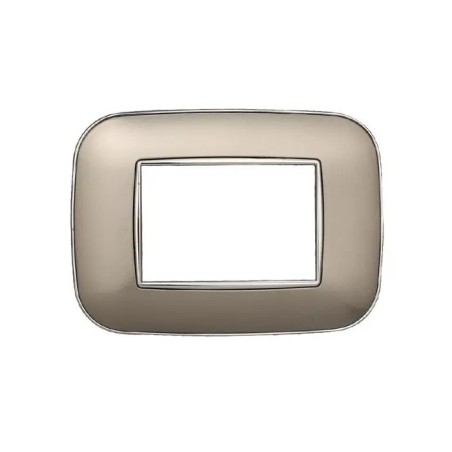 Placca 3 Moduli Bticino Axolute Compatibile Plastica Titanio Serie Moon