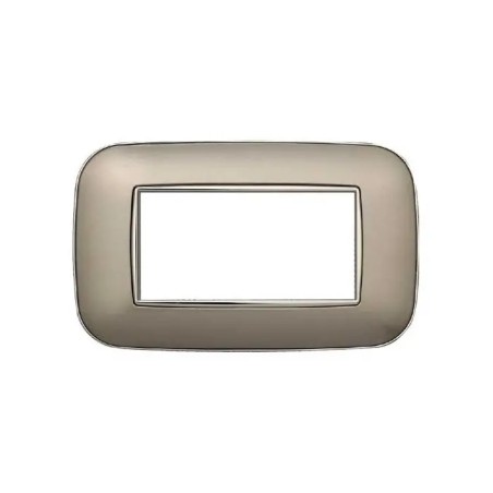 Placca 4 Moduli Bticino Axolute Compatibile Plastica Titanio Serie Moon