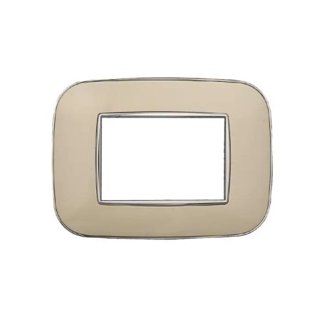 Placca 3 Moduli Bticino Axolute Compatibile Plastica Sabbia Serie Moon