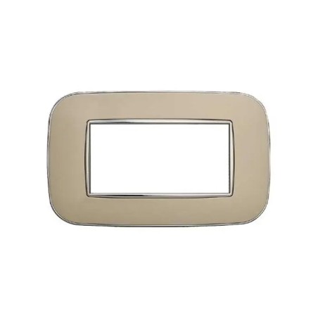 Placca 4 Moduli Bticino Axolute Compatibile Plastica Sabbia Serie Moon