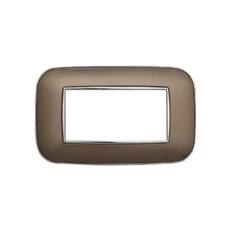 Placca 4 Moduli Bticino Axolute Compatibile Plastica Bronzo Serie Moon