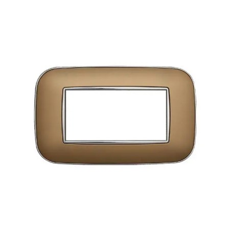 Placca 4 Moduli Bticino Axolute Compatibile Plastica Oro Serie Moon