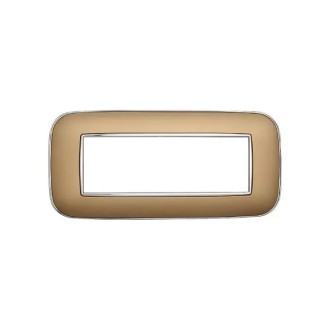 Placca 6 Moduli Bticino Axolute Compatibile Plastica Oro...