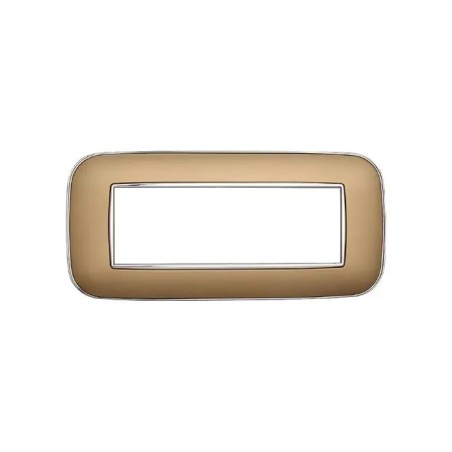 Placca 6 Moduli Bticino Axolute Compatibile Plastica Oro Serie Moon