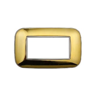Placca 4 Moduli Bticino Axolute Compatibile Plastica Oro...