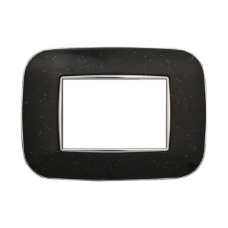 Placca 3 Moduli Bticino Axolute Compatibile Plastica Nero...