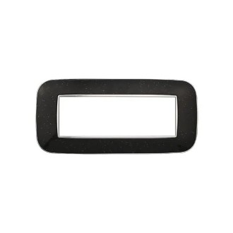 Placca 6 Moduli Bticino Axolute Compatibile Plastica Nero...