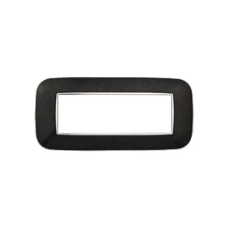 Placca 6 Moduli Bticino Axolute Compatibile Plastica Nero Brillante Serie Moon