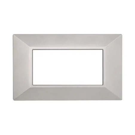 Placca 4 Moduli Bticino Axolute Compatibile Piramide Argento Serie Moon