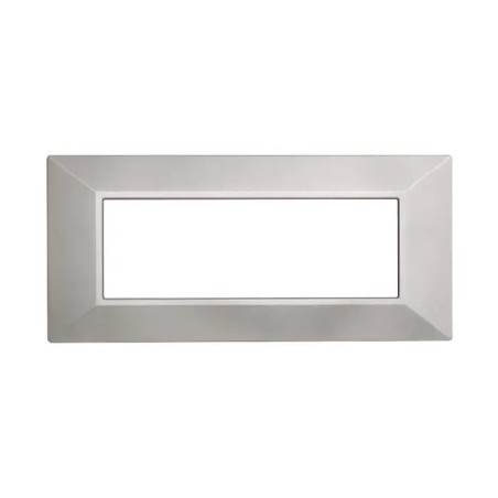 Placca 6 Moduli Bticino Axolute Compatibile Piramide Argento Serie Moon