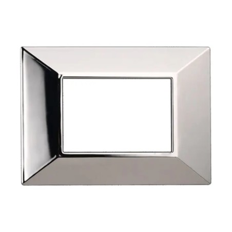 Placca 3 Moduli Bticino Axolute Compatibile Piramide Cromato Lucido Serie Moon