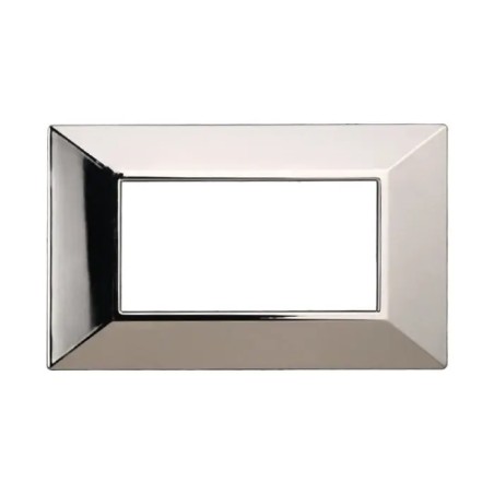 Placca 4 Moduli Bticino Axolute Compatibile Piramide Cromato Lucido Serie Moon