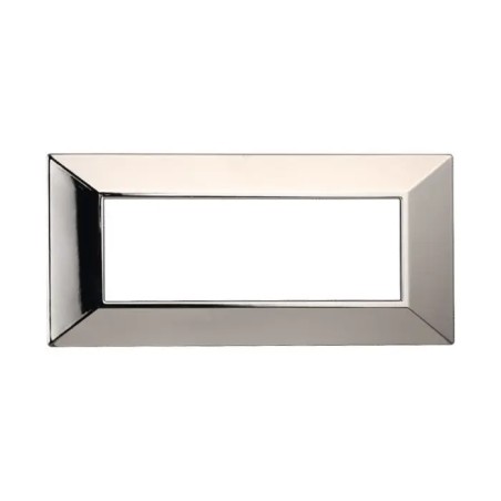 Placca 6 Moduli Bticino Axolute Compatibile Piramide Cromato Lucido Serie Moon