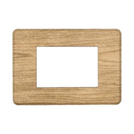 Placca 3 Moduli Bticino Axolute Compatibile Slim Legno Scuro Serie Moon