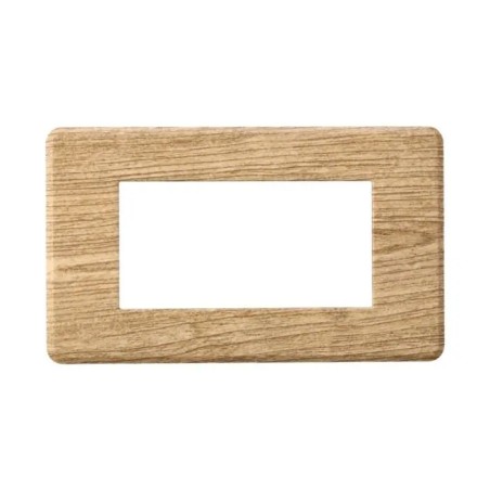 Placca 4 Moduli Bticino Axolute Compatibile Slim Legno Scuro Serie Moon