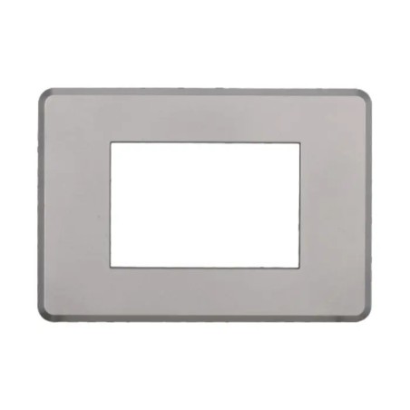Placca 3 Moduli Bticino Axolute Compatibile Slim Argento Serie Moon