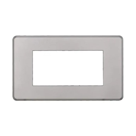 Placca 4 Moduli Bticino Axolute Compatibile Slim Argento Serie Moon