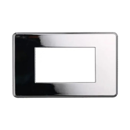 Placca 4 Moduli Bticino Axolute Compatibile Slim Cromato Lucido Serie Moon