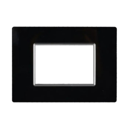 Placca 3 Moduli Bticino Axolute Compatibile Vetro Nero Serie Moon