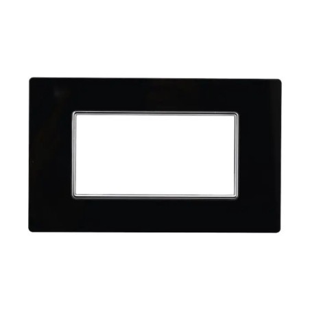 Placca 4 Moduli Bticino Axolute Compatibile Vetro Nero Serie Moon