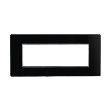 Placca 6 Moduli Bticino Axolute Compatibile Vetro Nero Serie Moon