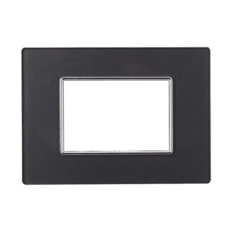 Placca 3 Moduli Bticino Axolute Compatibile Vetro Acciaio Scuro Serie Moon
