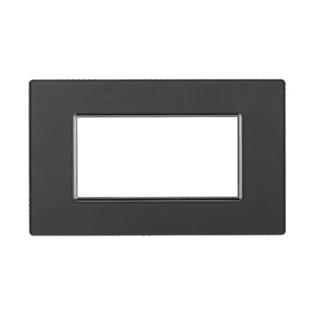 Placca 4 Moduli Bticino Axolute Compatibile Vetro Acciaio Scuro Serie Moon
