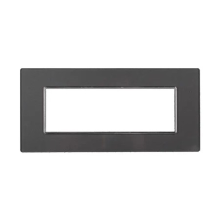 Placca 6 Moduli Bticino Axolute Compatibile Vetro Acciaio Scuro Serie Moon