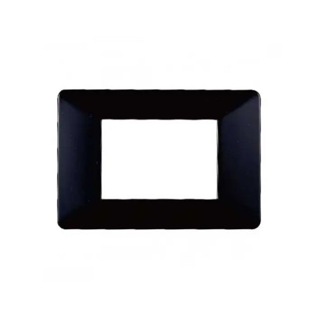 Placca 3 Moduli Vimar Plana Compatibile Plastica Nero