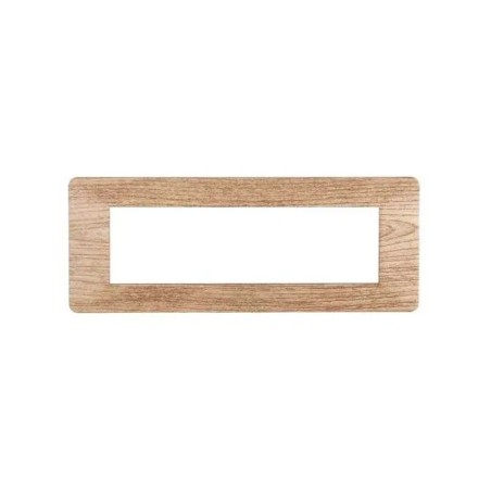 Placca 7 Moduli Vimar Plana Compatibile Plastica Legno Chiaro