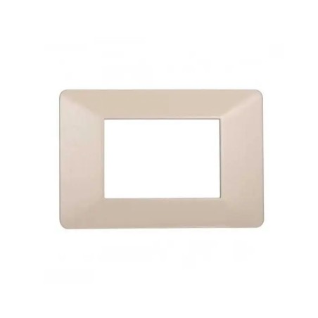 Placca 3 Moduli Vimar Plana Compatibile Plastica Sabbia