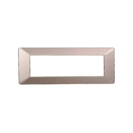 Placca 7 Moduli Vimar Plana Compatibile Plastica Bronzo