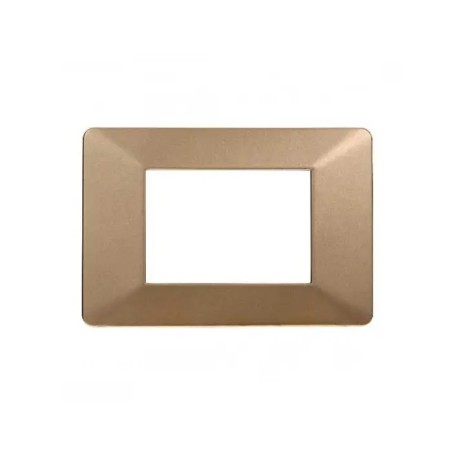 Placca 3 Moduli Vimar Plana Compatibile Plastica Oro