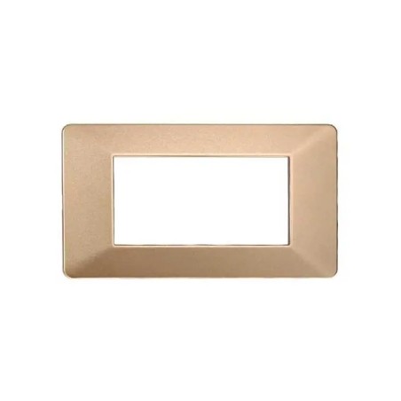 Placca 4 Moduli Vimar Plana Compatibile Plastica Oro