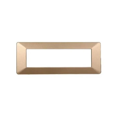 Placca 7 Moduli Vimar Plana Compatibile Plastica Oro