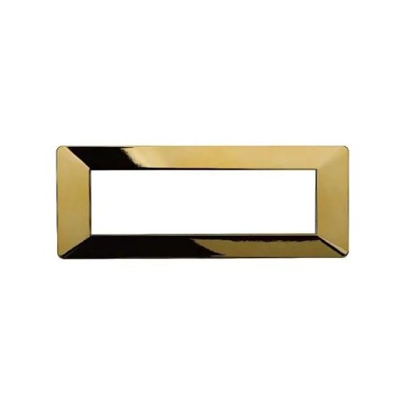 Placca 7 Moduli Vimar Plana Compatibile Plastica Oro Lucido