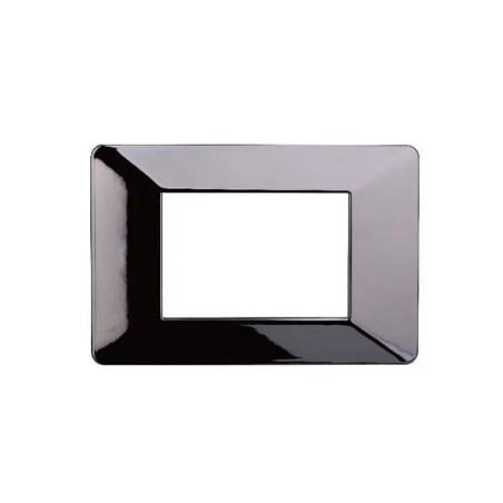 Placca 3 Moduli Vimar Plana Compatibile Plastica Cromato Lucido