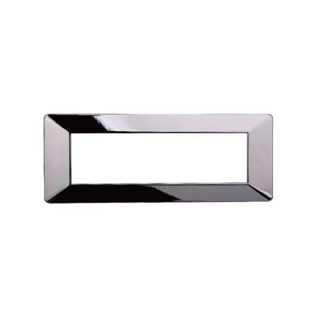 Placca 7 Moduli Vimar Plana Compatibile Plastica Cromato Lucido