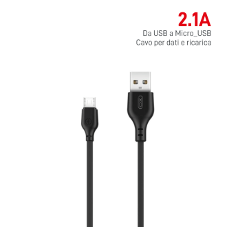 Cavo Dati e Ricarica USB a Micro-USB 2.1A 1mt