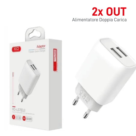Caricatore 2 Porte USB Ricarica Rapida 2.4A