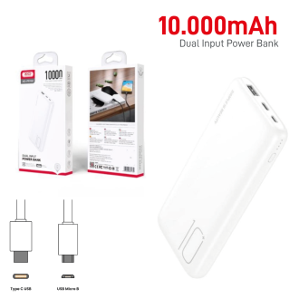 Powerbank 10.000mAh con LED - Ricarica rapida - USB-A,...