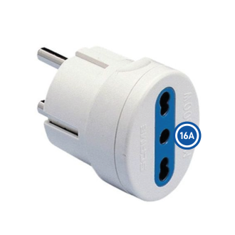 Adattatore Da Shuko 2P+T A Presa Bipasso 10/16A P30...