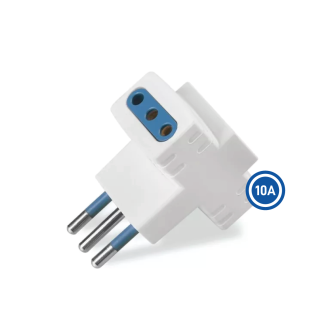 Adattatore Triplo 3 Prese P11 10A 2P+T Con Spina S11 10A...
